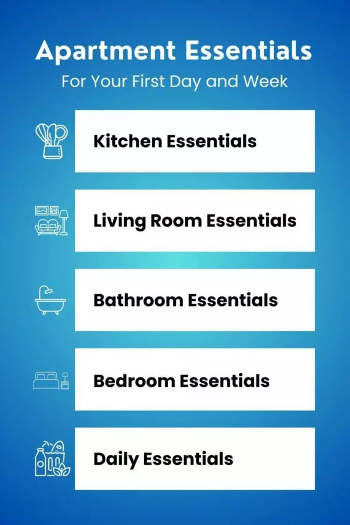 apartment essentials for your first day and week