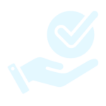 A hand holding a recurring cleaning check mark icon.
