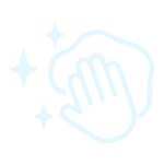 A hand with a standard cleaning star on it.
